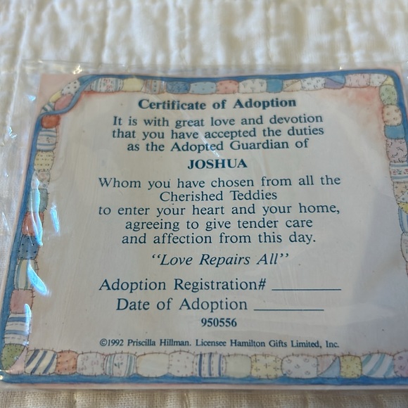 Cherished Teddies- “Joshua” #950556- Collectible Bear - Picture 6 of 8